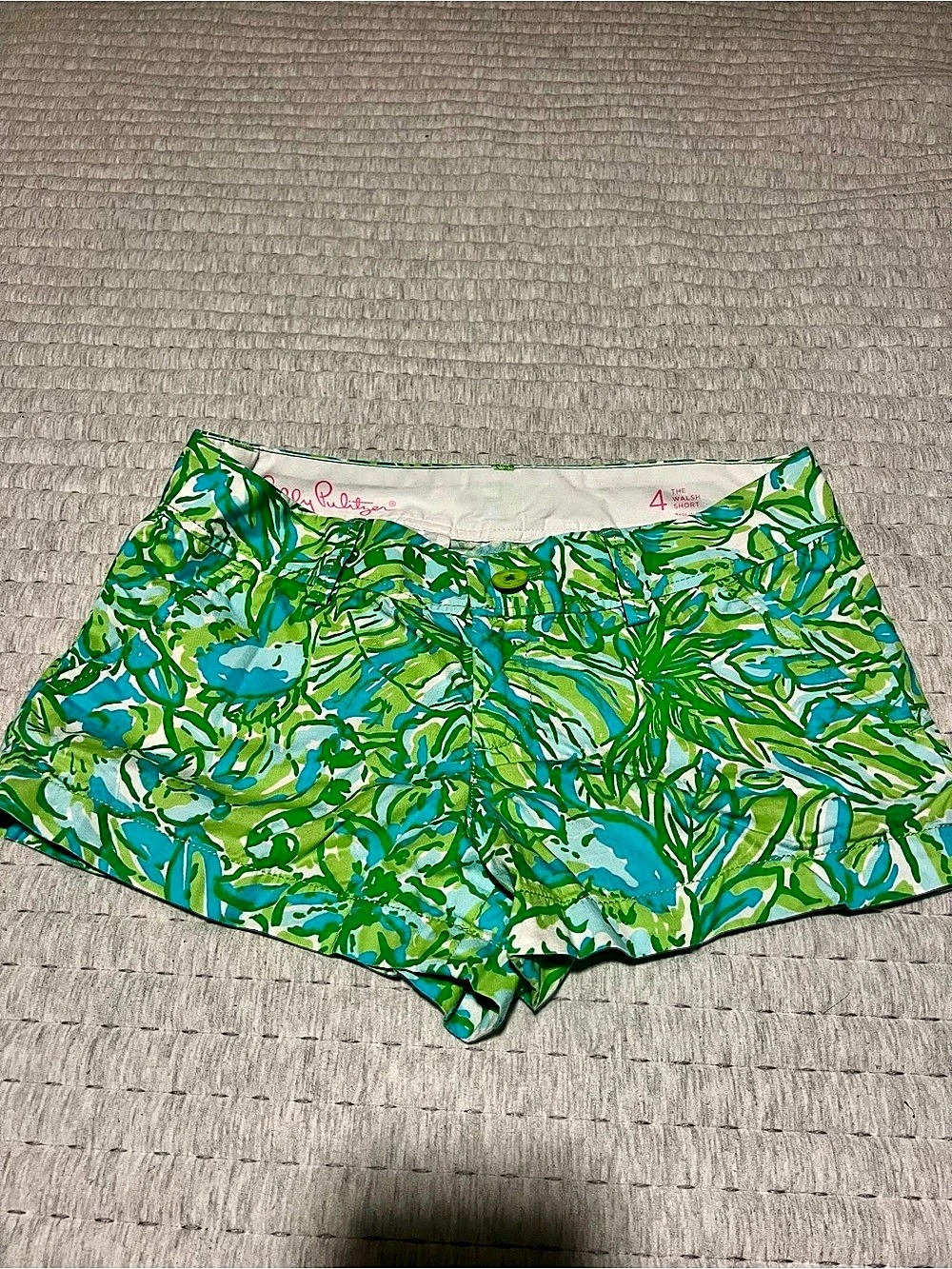 Lilly Pulitzer The Walsh Short Printed Shorts Green & Blue Size 4